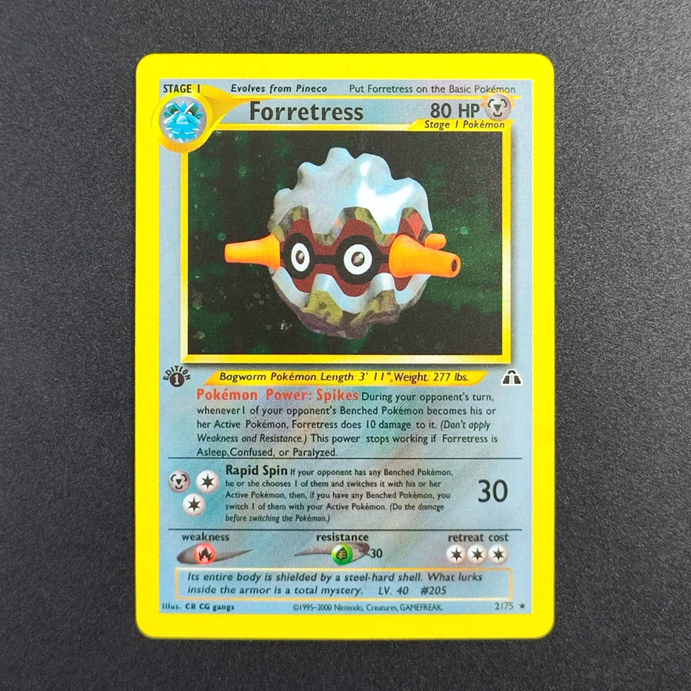 

Коллекционная карта Покемон: EN Gym Challenge 1st Forretress 2/75, супер редкая, классическая аниме-карта, игрушка