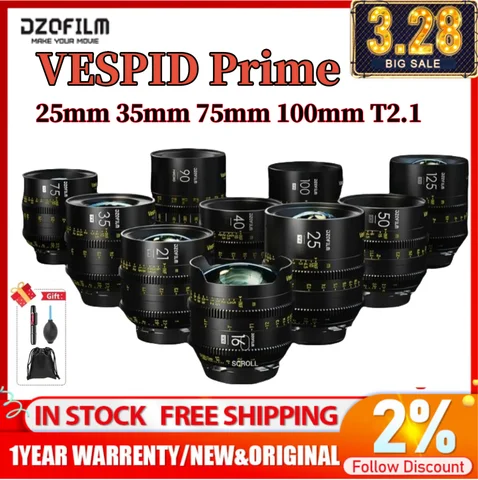 .DZOFilm vespid prime 25mm 35mm 50mm 75mm 100mm T2.1  PL / EF Mount for Photographer Camera Video Film Shooting hard⊰case