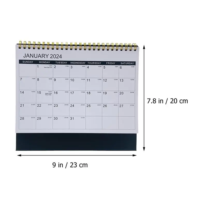 2024 Full Year Calendar Small Desk Calendar Standing Calendar Desk Calendar for Recording Events