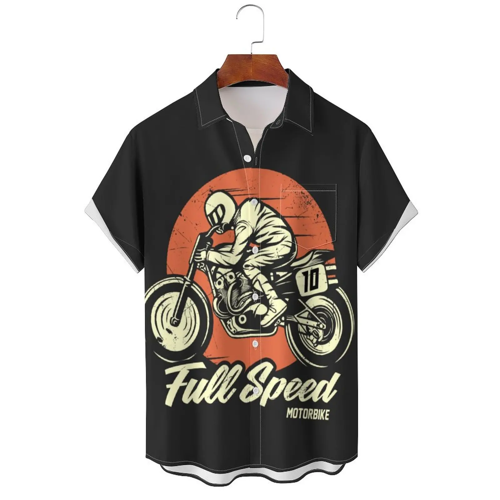 Full Speed Moto  Shirt  Tee Racing Motorbike Rider Motocross Motorsport Moto Guzzi  Biker Italy Funny clothing summer men