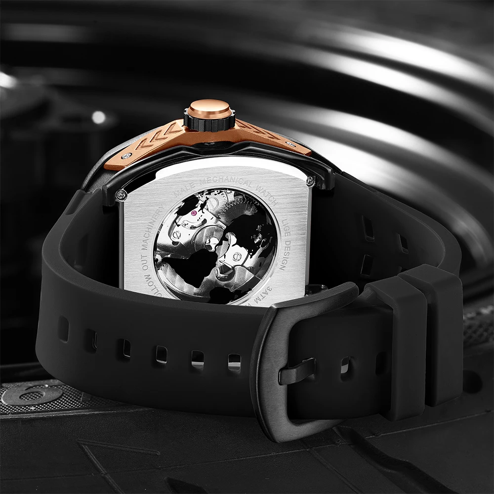 LIGE 2026 Men Watches Skeleton Mechanical Automatic Watch Top Brand Luxury Luminous 30M Waterproof Watch For Men reloj hombre