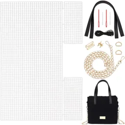 DIY Knitting Crochet Bags Kit, Hand-Knit Woven Bag Making Kit Mesh Plastic Canvas Sheets for Embroidery Cross Stitch