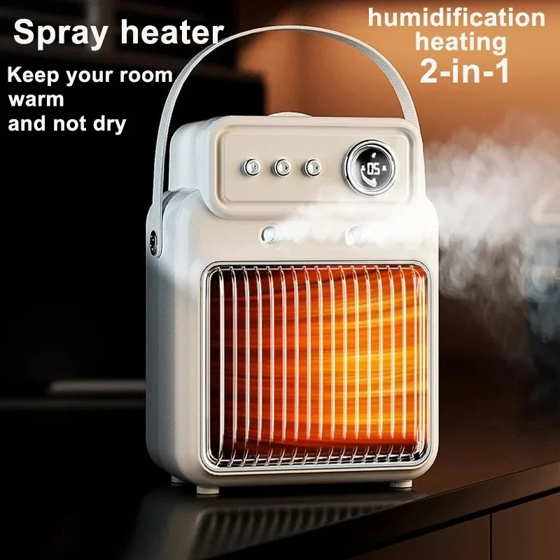 

Electric Desktop Heater With Humidification Function Three-speed Adjustment 2 in 1 intelligent Humidified Heater For Home Office