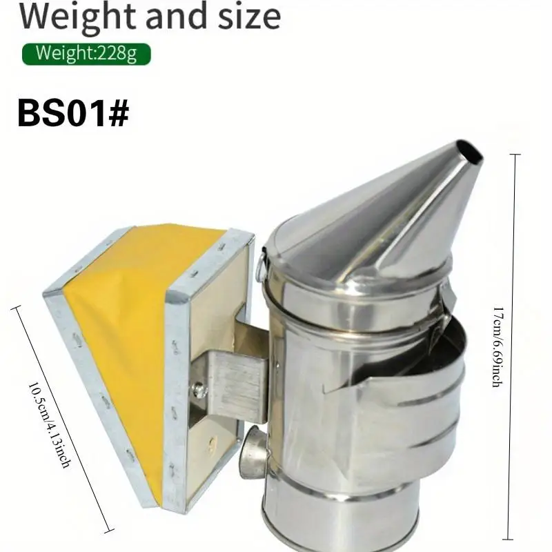 1PC Beekeeping Smoker Stainless Steel Hive Box Tool Supplies Manual Smoke Maker with Hanging Hook