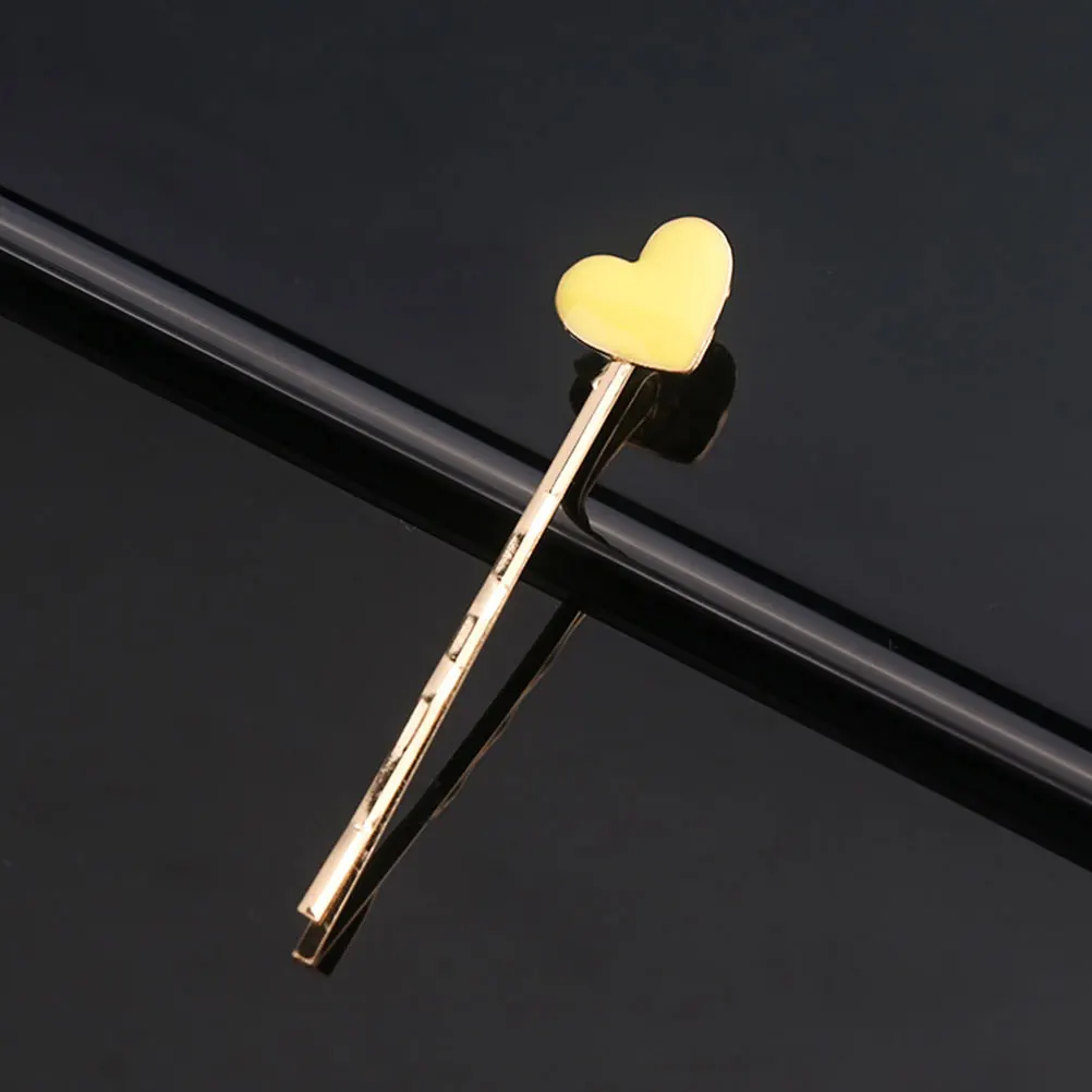 

6 Pcs Heart Hair Clip Barrettes Alloy Unique Design Women Girls Party Accessories Shine Crowd Hair Pins Bobby Pin Styling Tool