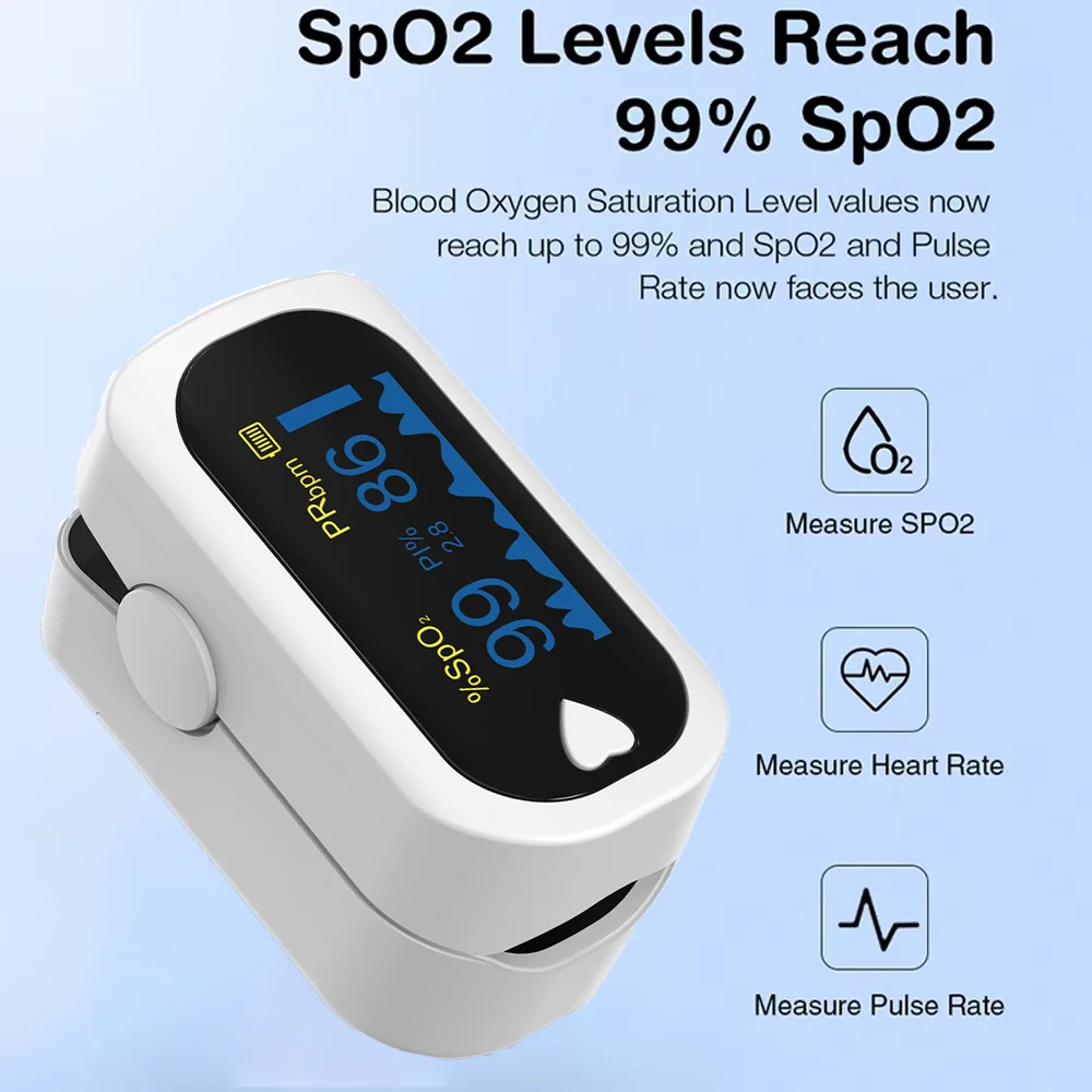 Finger Pulse Oximeter Blood Oxygen Finger Monitor Saturation Meter Heart Rate Monitor Child Baby Pulse Oximetro