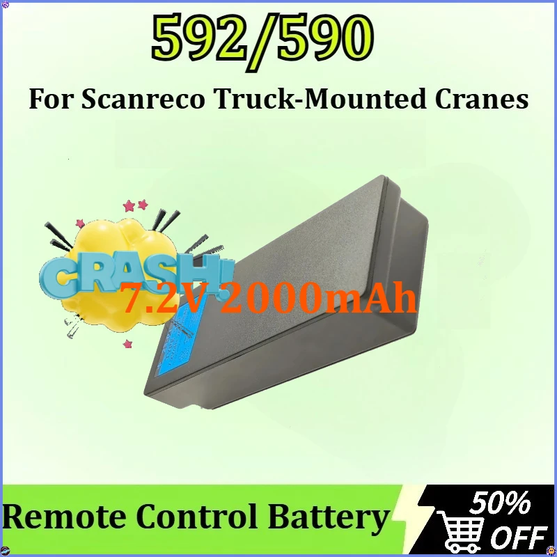 

New 592 590 Battery for Scanreco Remote Control Batteries for XCMG Truck-Mounted Cranes Battery Accessories 7.2V 2000mAh