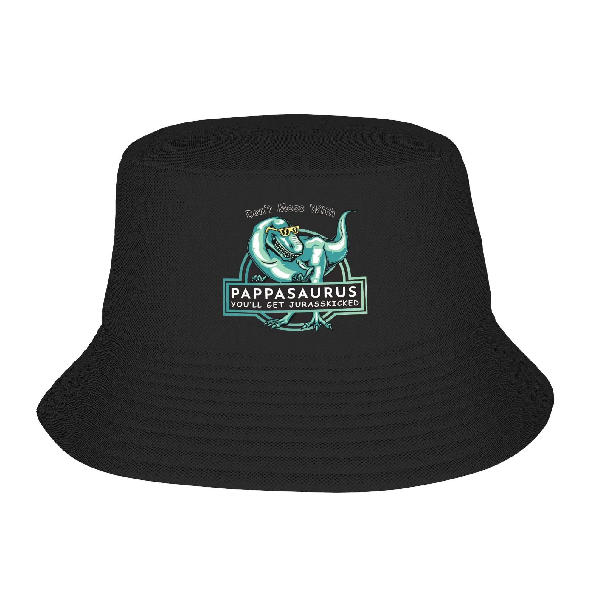 DonT Mess With Papasaurus Funny Family Quote Gift Bucket Hat Fisherman Caps For Men Women Sun Hats Breathable Graphic Cap