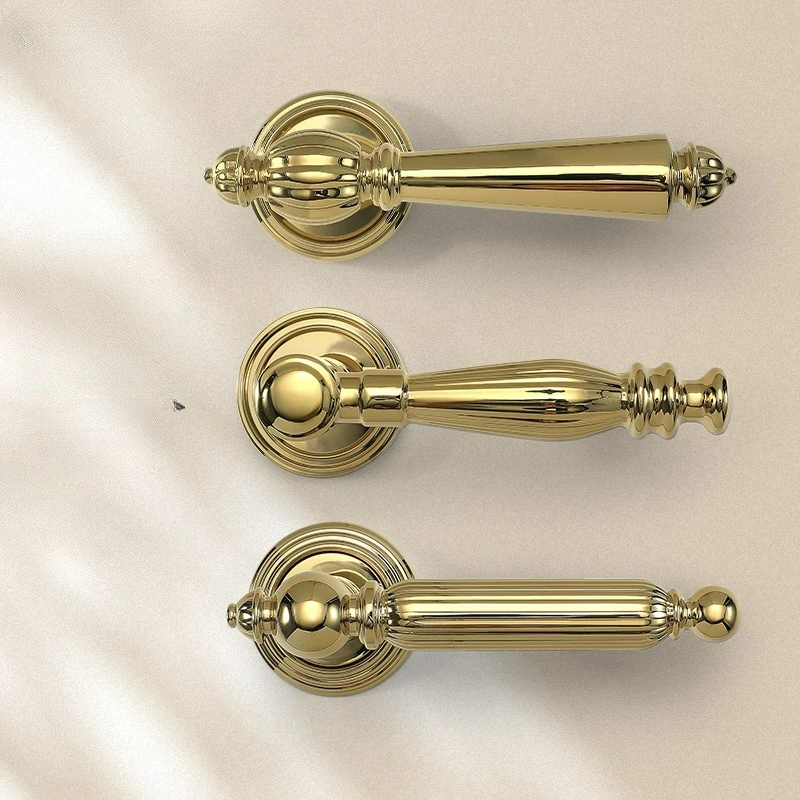 Modern Minimalist Interior Bedroom Door Lock French Light Luxury Wooden Door Handle Magnetic/silent Door Lock
