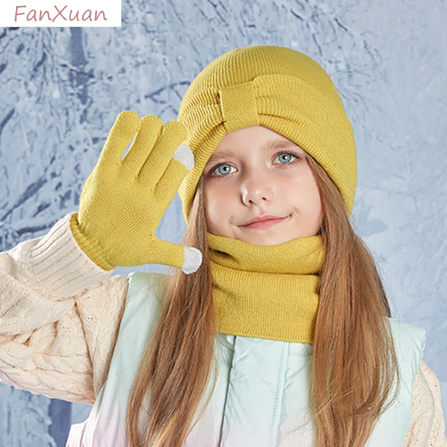 Детские зимние шапки, комплект – обзор и цена Kids Outdoor Gloves