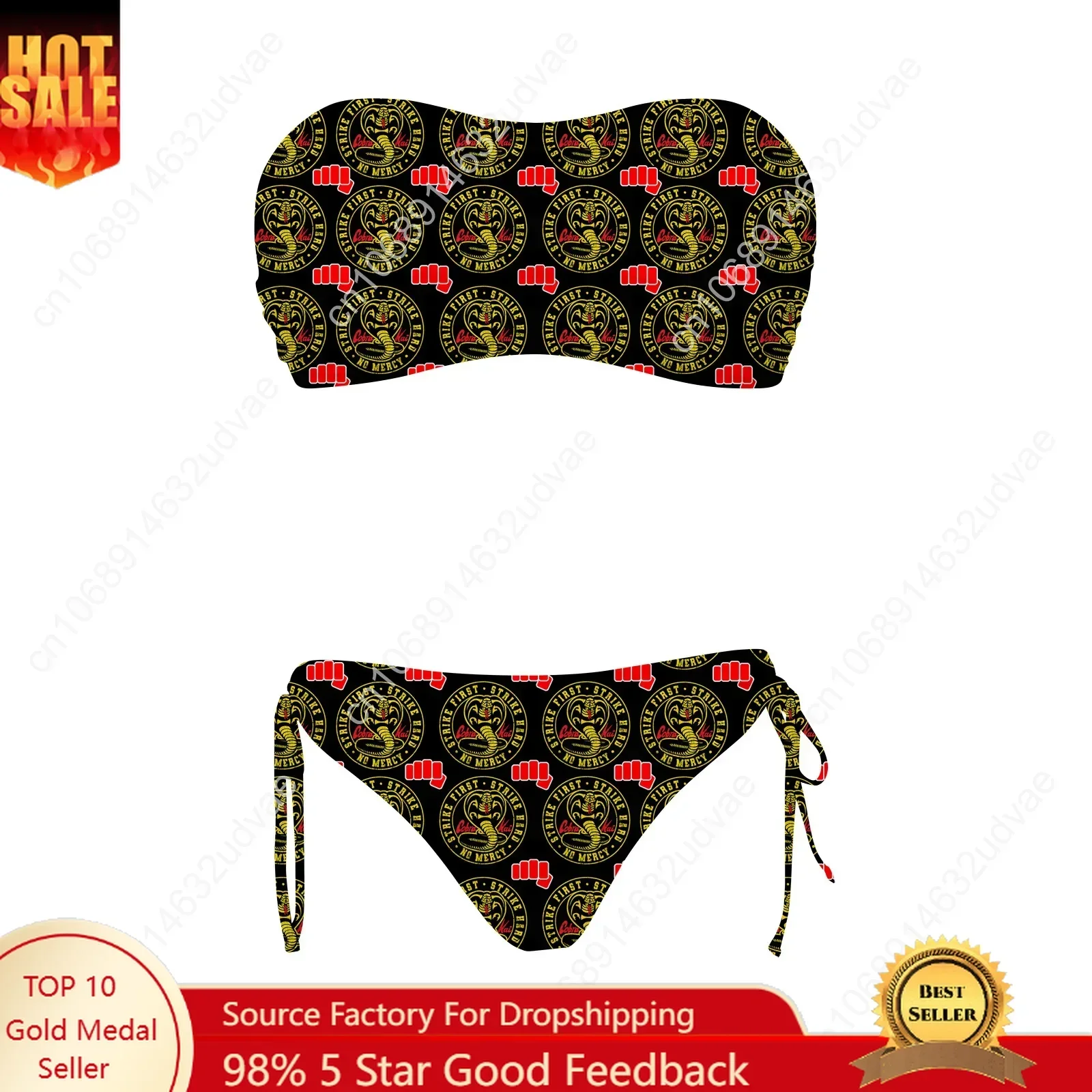 

C-Cobra K-Kai Swimsuit Womens Drawstring Two Piece Set Bathing Suits Personalized Swimwear Pool Party Bikini Customize Beachwear