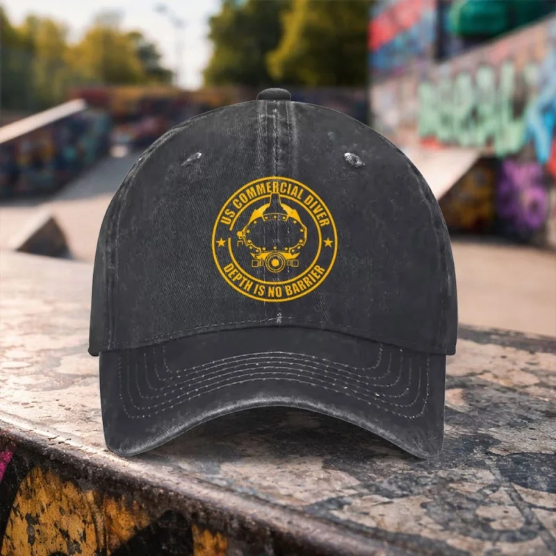 Unisex Duckbill Baseball Cap with Diver Print - Adjustable, Machine Washable, Outdoor Sports Casual Hat for Men & Women