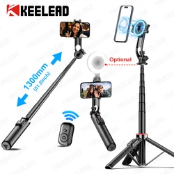 C20 Magnetic Selfie Stick Stable Tripod Stand for Cell Phone with Wireless Bluetooth Remote for Iphone Android Phone Shoot Vlog
