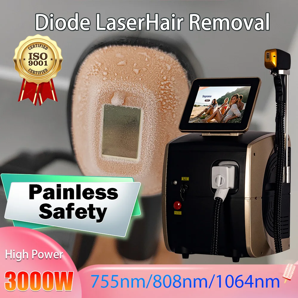 Quality Diode Laser hair removal Machine 808nm Painless Professional Ice platinum Full body hair removal equipment 755 808 1064