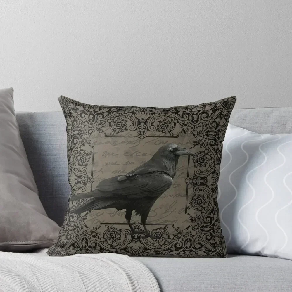

Vintage Halloween raven Throw Pillow bed pillows Pillows Aesthetic Bed pillowcases autumn decoration pillow