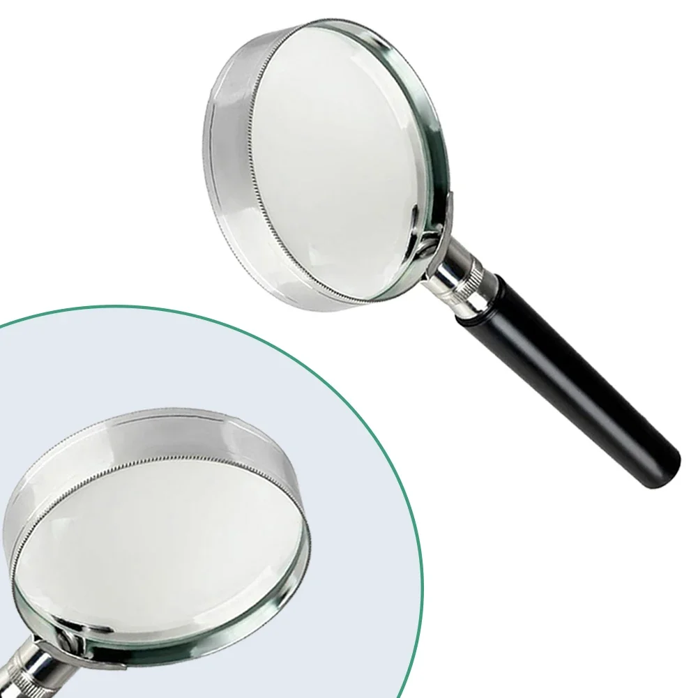 5X Magnification Handheld Magnifier Magnifying Glass Handle 75mm-100mm Magnifying Lens For Reading Close Inspection