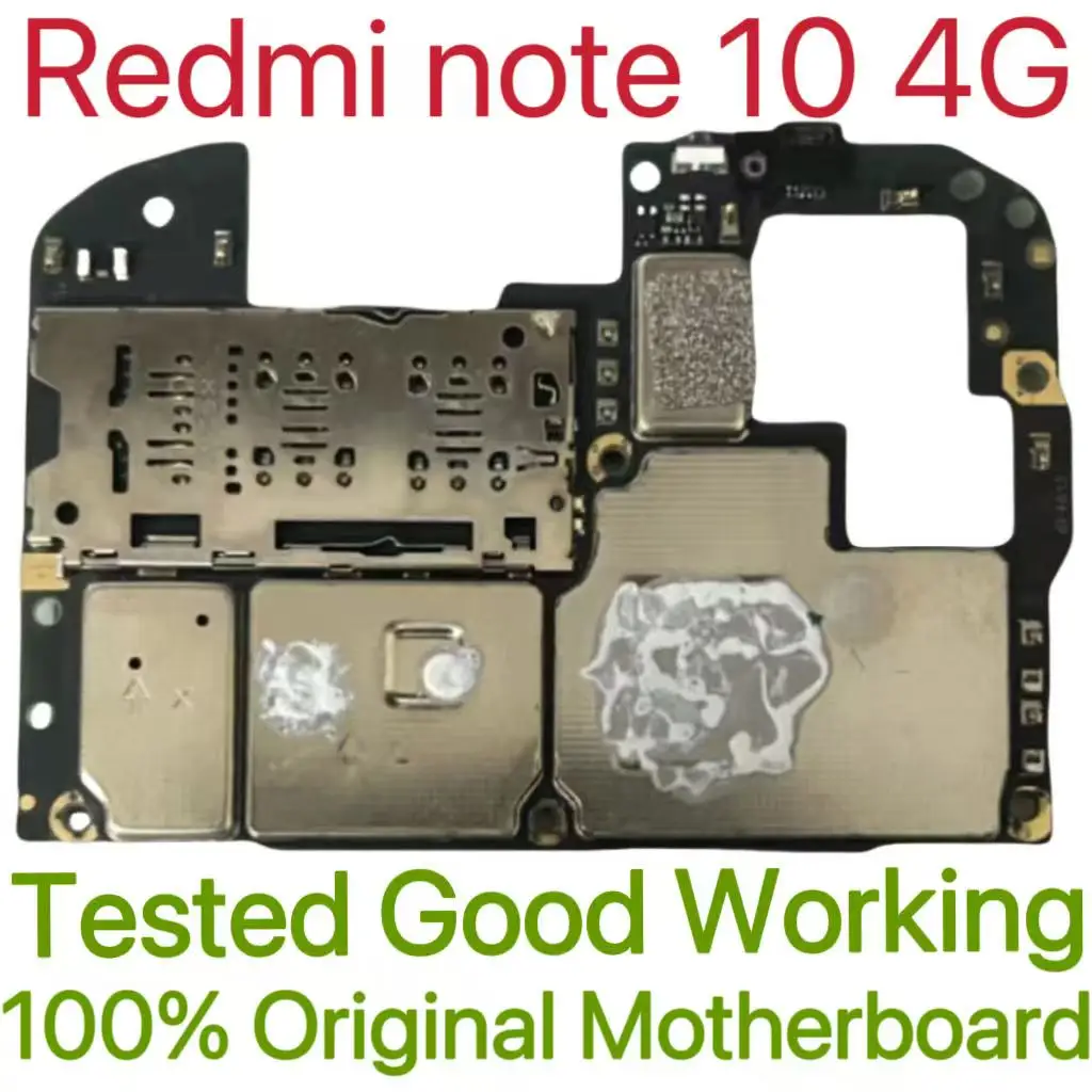 Global Version Original Unlocked Motherboard for Redmi note 10 4G Tested Circuit Plate Main Logic Board for Redmi note 10 4G