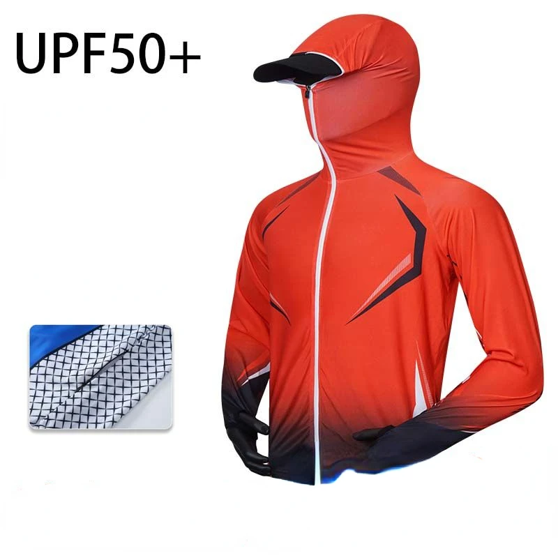 New Light and Thin Fishing Clothing for Men, Sun Protection, Quick-drying, Breathable, Mosquito-proof Fishing Jacket with Hood