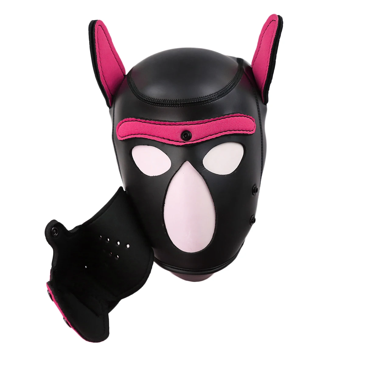 Copricapo per cani in pelle di spugna giocattolo per adulti full Face Restaint Bondage punion Headgear BDSM Roleplay Tool per donne e coppie