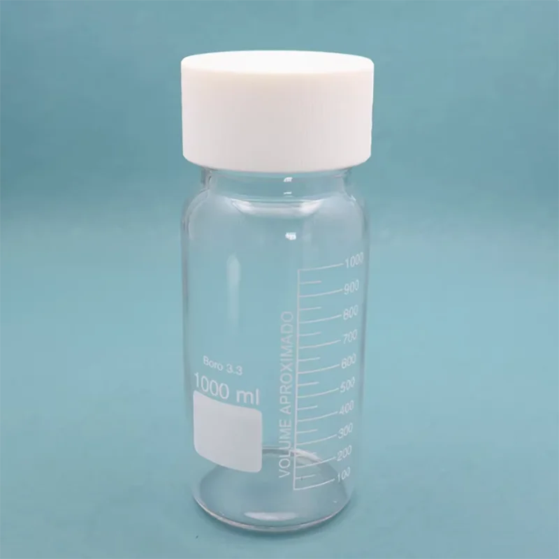 

1000ml glass GL80 screw reagent bottle PTFE cap PTFE cap resistant to high temperature acid and alkali