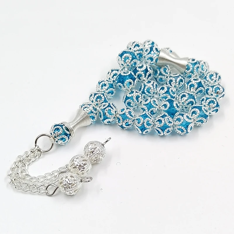 Tasbih Blue crystal muslim prayer bead islamic eid gifts misbaha accessories car hanging on the rear view mirror