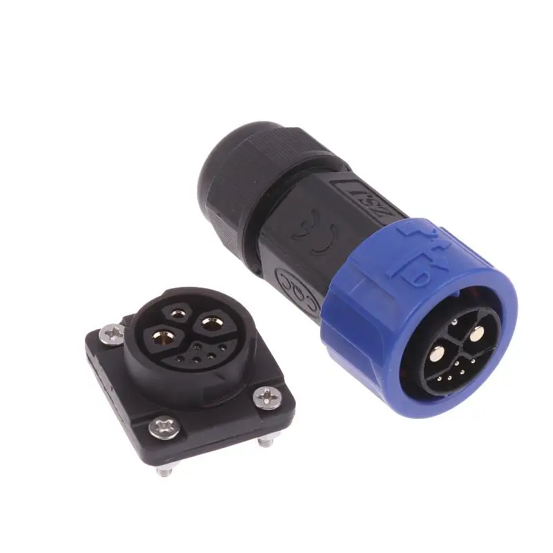 1Pcs 50A Energy Lithium Electric Bicycle Male Female Charging Port M23 2+1+5 Battery Connector Motorcycle Charger Plug Socket
