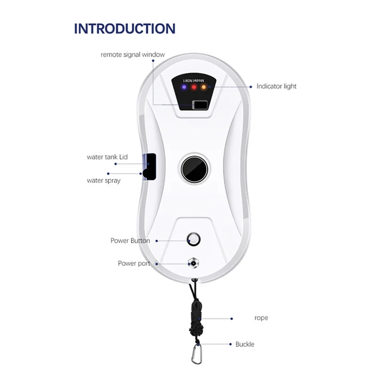 

ABAC-Window Cleaning Robot Water Spray,Ultrathin Window Robot Glass Wiper Dry Wet Mopping Capabilities US Plug