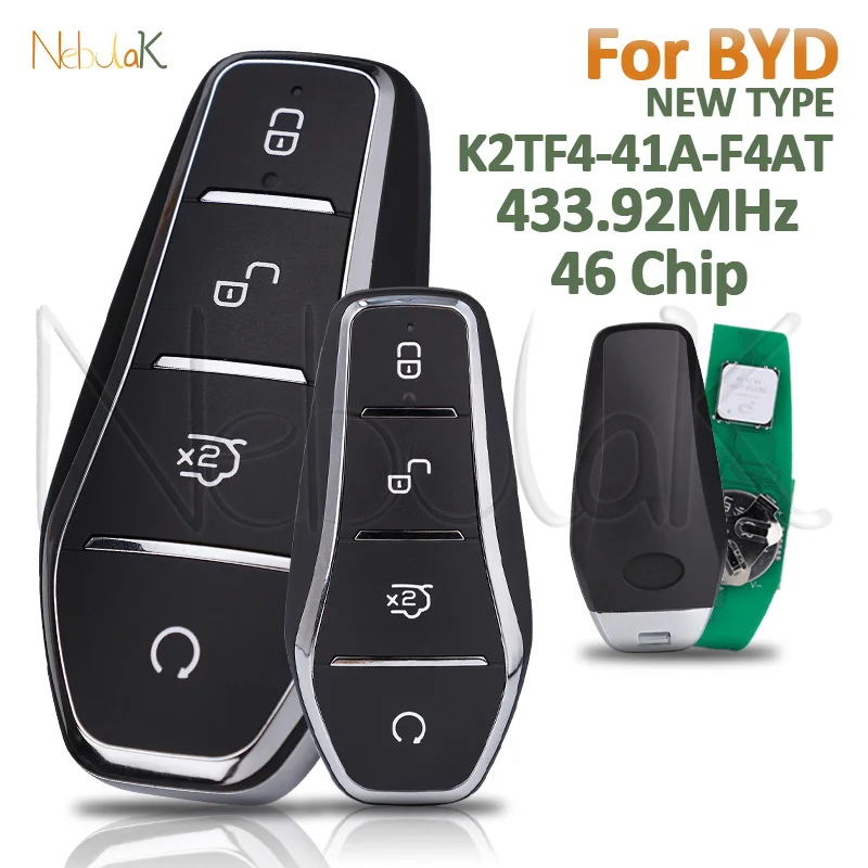 

Smart Key Card 433.92MHz K2TF4-41A-F4AT for BYD Qin PLUS DM-i Qin PLUS EV Yuan PLUS SONG ID46 Chip Keyless Go Remote Car Fob
