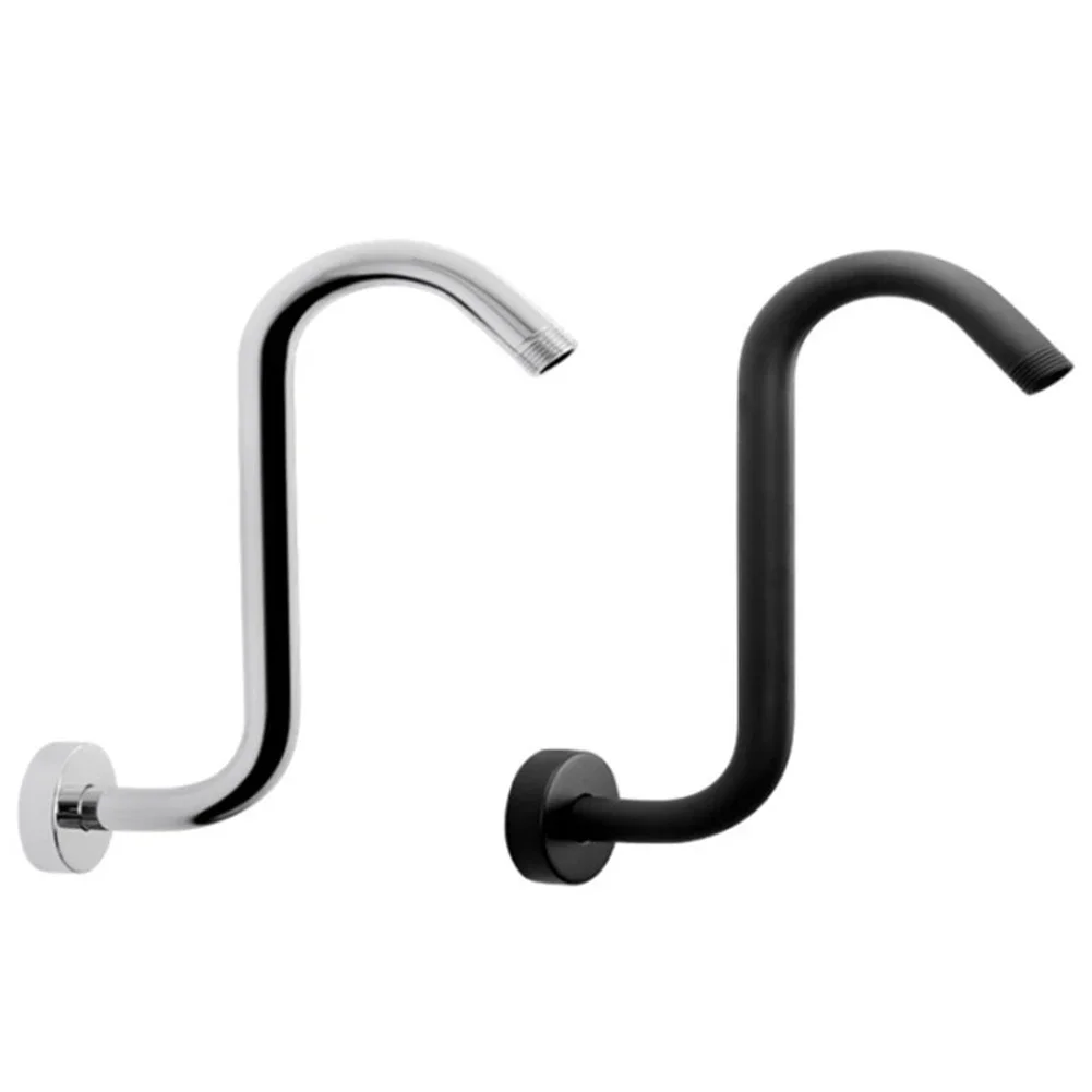 

11,8-дюймовый кронштейн для душа с фланцем, потолочное крепление, удлинитель насадки для душа S-образной формы, приподнятый скрытый кронштейн для душа из нержавеющей стали