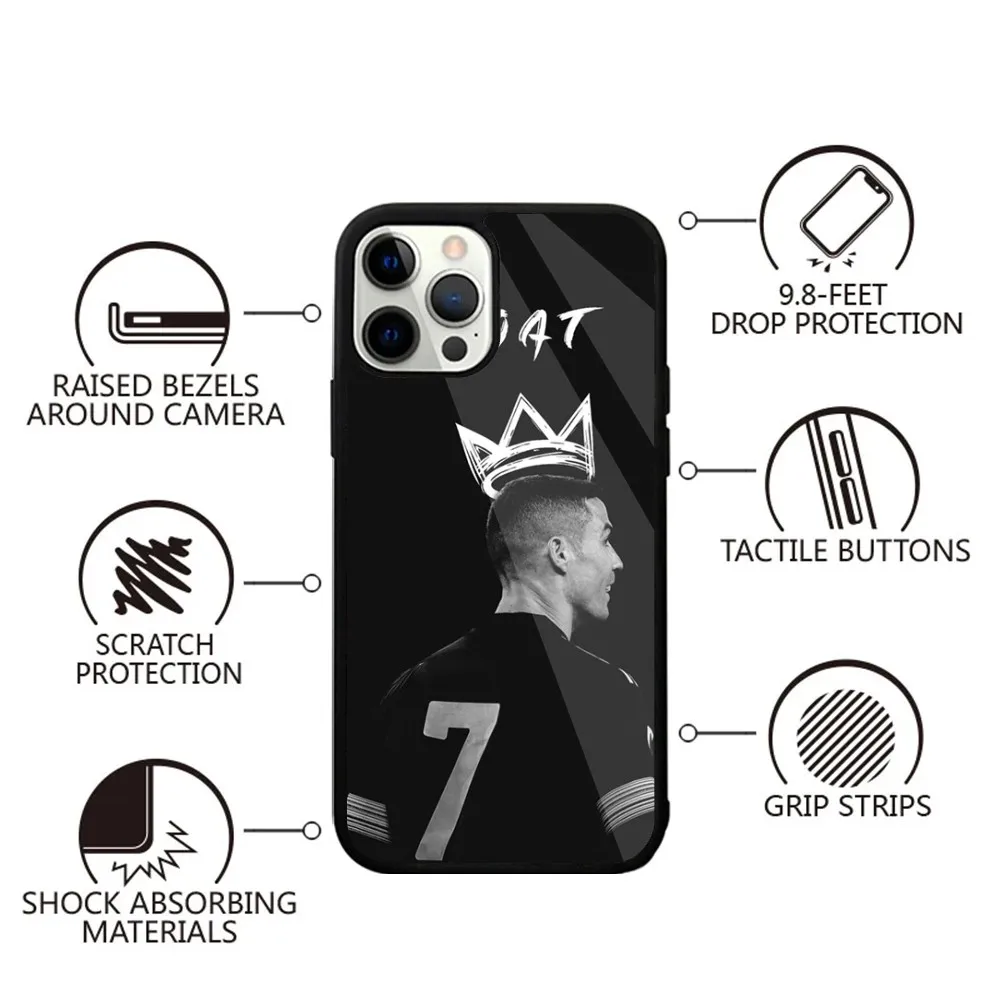 Football C-CR7 Phone Case For iPhone 16,15,14,13,12,11,Plus,Pro,Max,Mini R-RonaldoES Magsafe Magnetic Wireless Charging