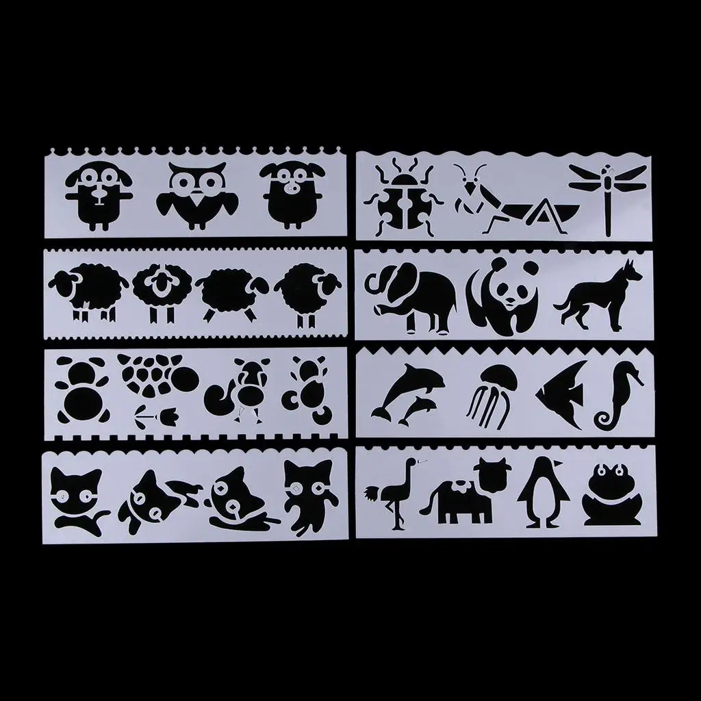 Kids Drawing Stencils, 8Pc Mixed Template Set