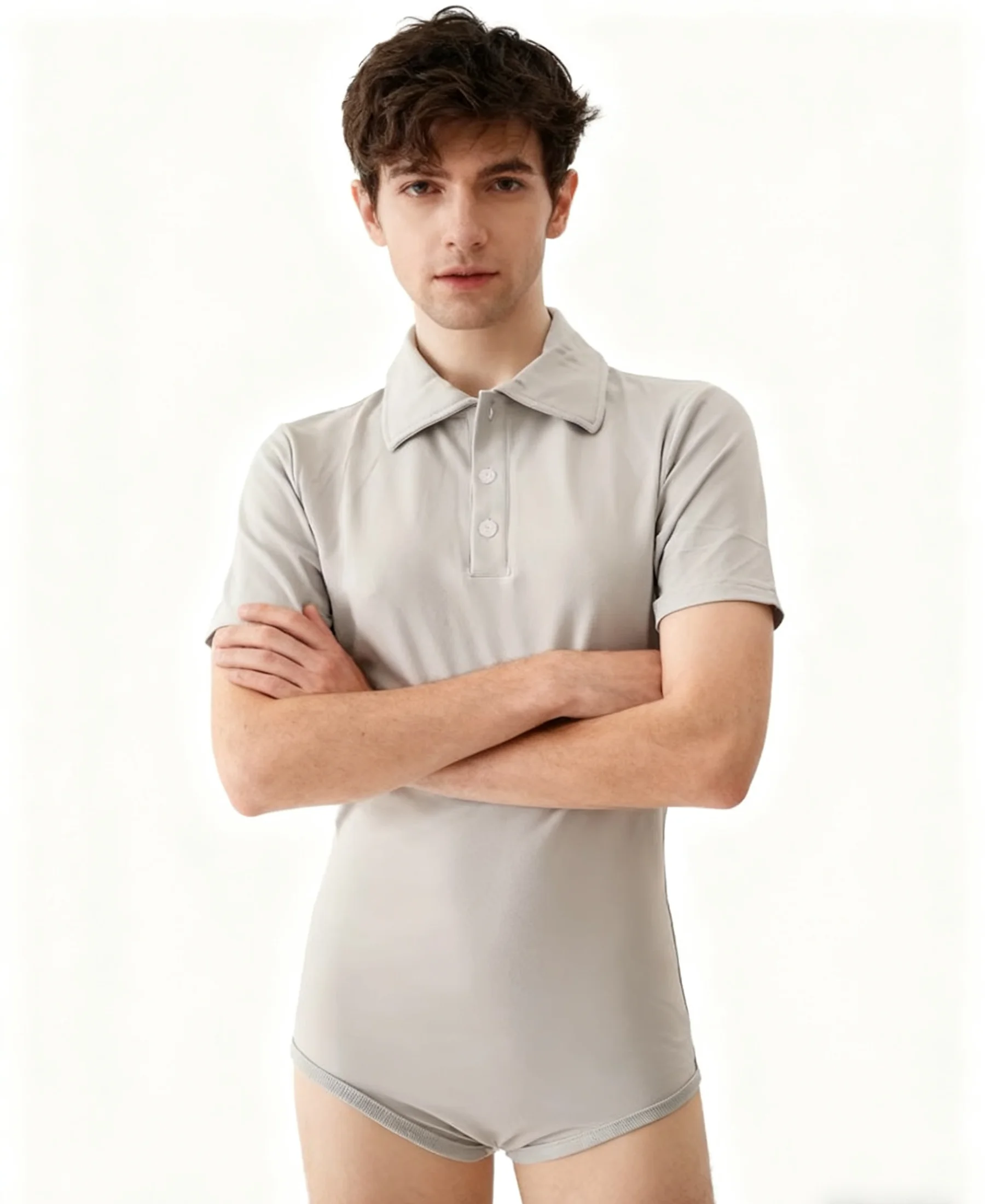 

Adult grey bodysuit /adult polo onesie/adult polo bodysuit/abdl clothes