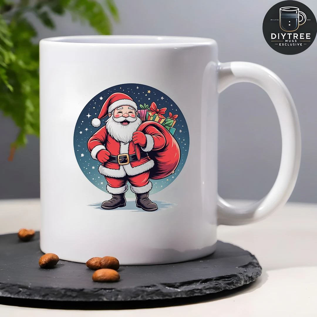 كوب سانتا كلوز كرتوني سعة 11 أونصة + هدية عيد الميلاد الإبداعية للأطفال كوب قهوة مكتب عائلي ضروري لعيد الميلاد #4