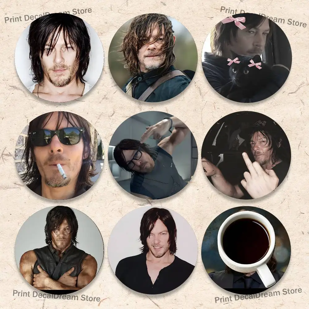 

Norman Reedus W-Walking D-Dead Coaster Wooden Drink Tray Suitable for Restaurants and Coffee Shops Easy To Wash and Clean