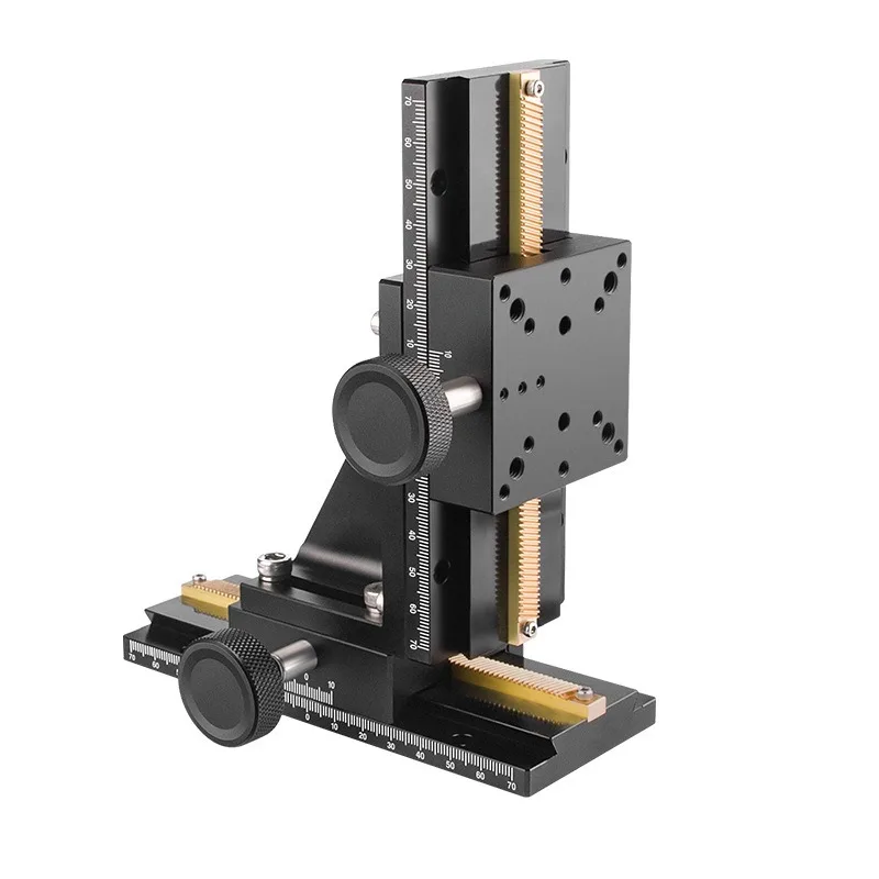 For X-axis dovetail slot linear slide long stroke gear rack precision manual displacement fine adjustment platform LWX60
