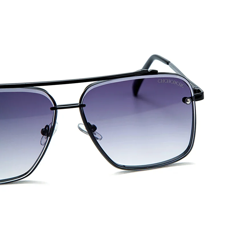 Okulary przeciwsłoneczne damskie w stylu CH Classic, cienkie oprawki, poziome paski, unikalny design, lekki luksus, proste i eleganckie.
