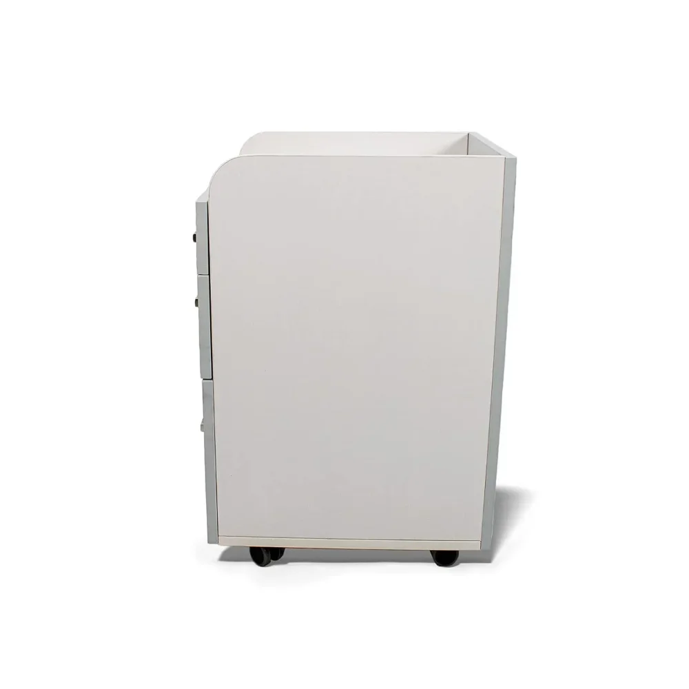 ミラノペディキュアトロリーペディローリングカートネイルサロンスパ収納引き出し、ホワイト/アッシュグレー