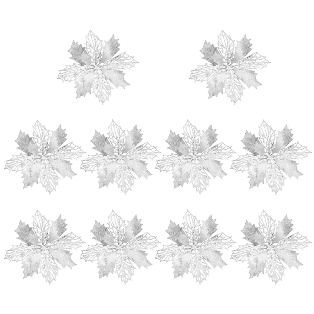 Sparkling White Snowflake Christmas Decorations, 10pcs Infuse Your Home with Elegance and Charm this Holiday Season