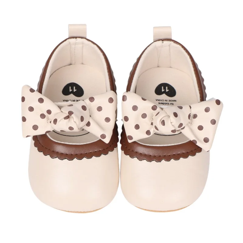 Baby Girl Mary Jane Flats 3D Bow Non-slip Soft Sole Walking Shoes Cute Princess Shoes for Spring Fall