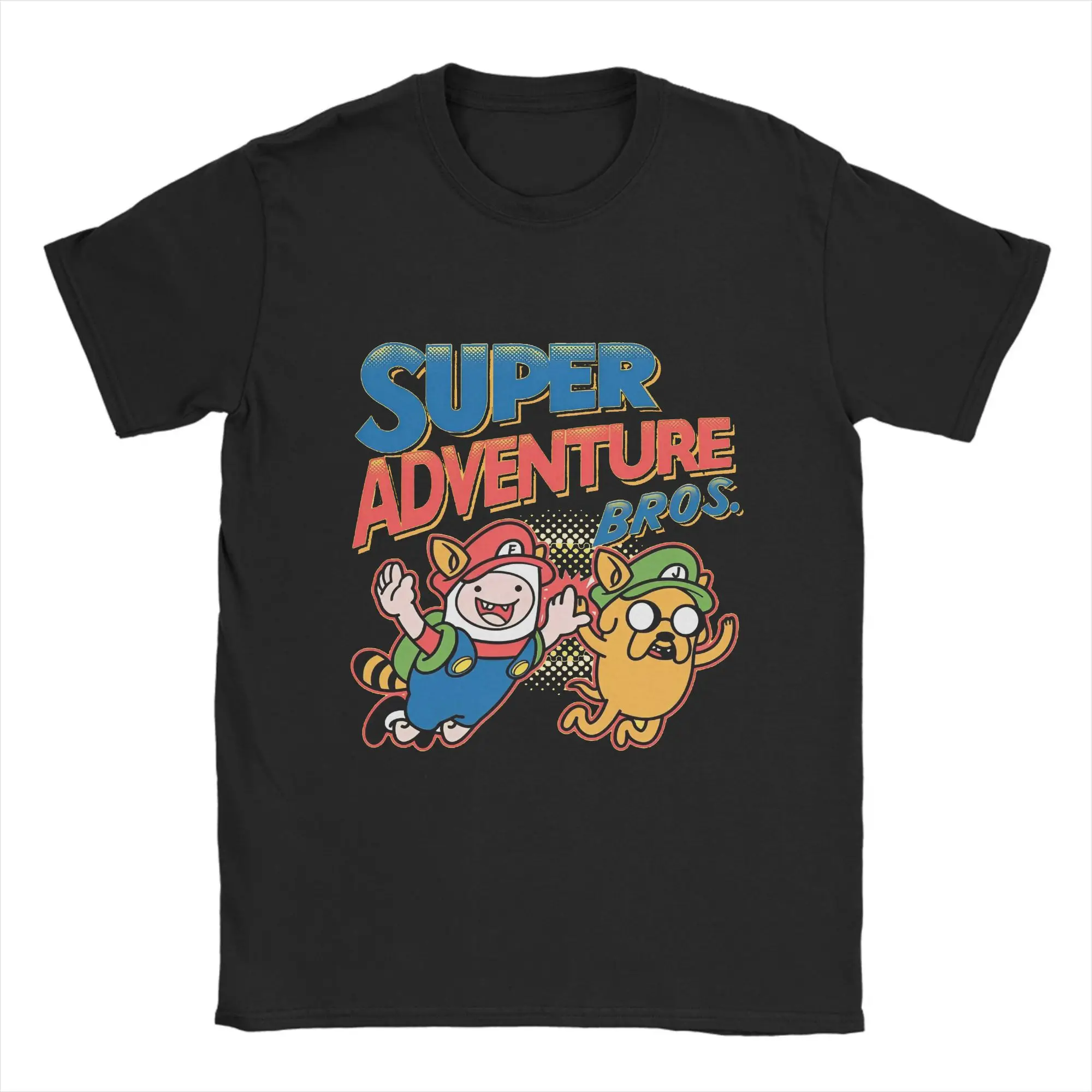 

Vintage Adventure Time T-Shirts Men Round Neck Pure Cotton T Shirt Short Sleeve Tee Shirt Plus Size Tops