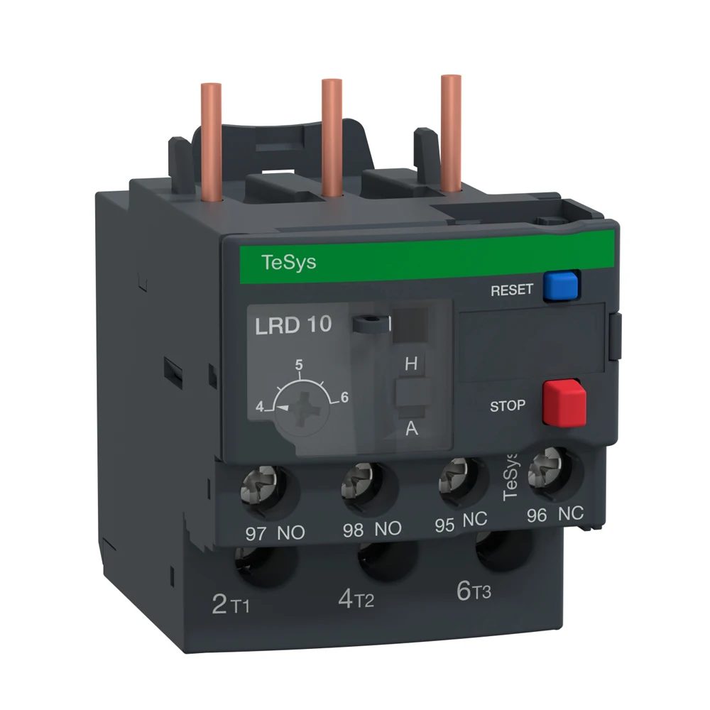Black LRD10 4-6A 1NO+1NC Screw clamp Differential Thermal overload relay
