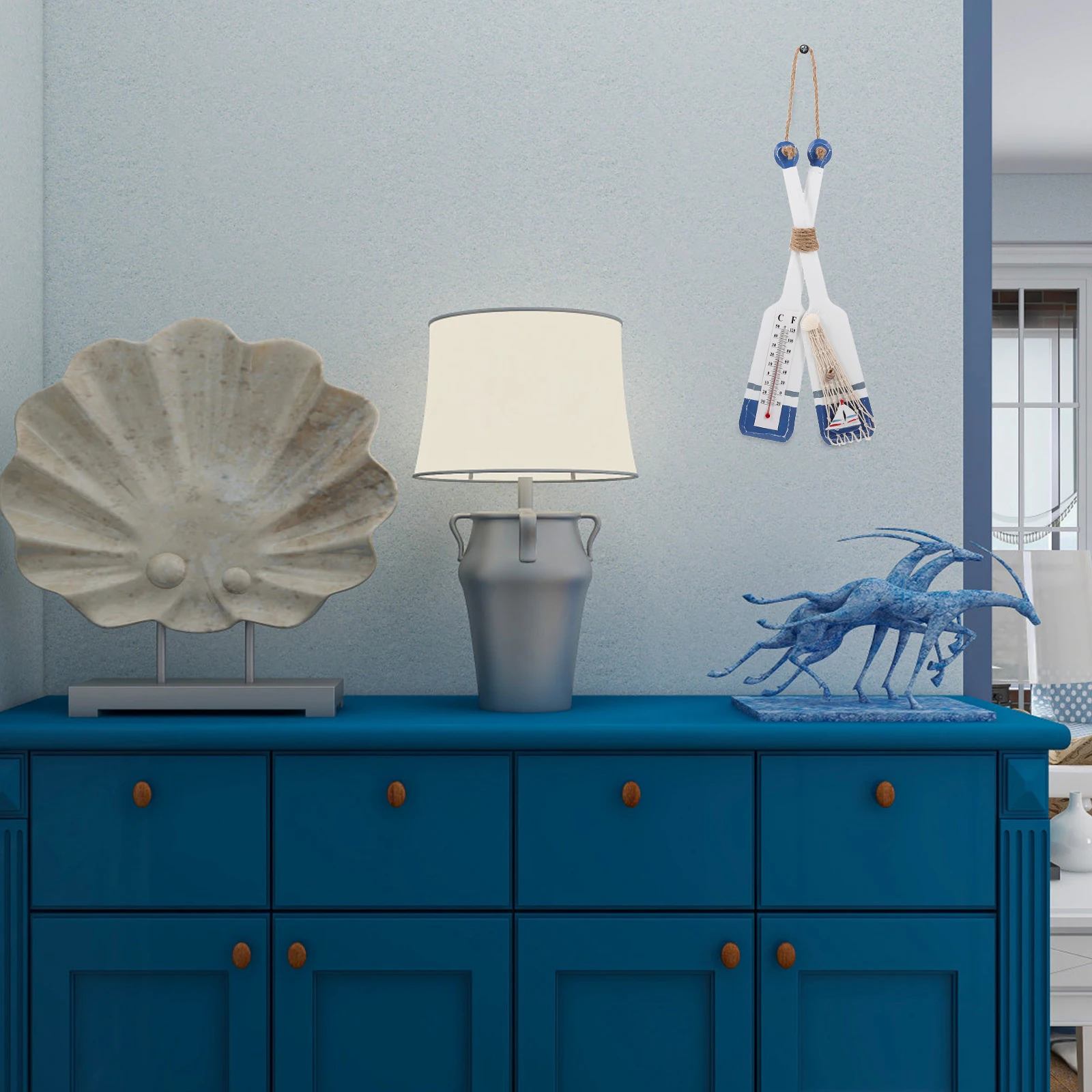 

Wooden Oar Decoration Hanging House Wall Adornment Rustic Desktop Nautical Ornament for Paddle Model