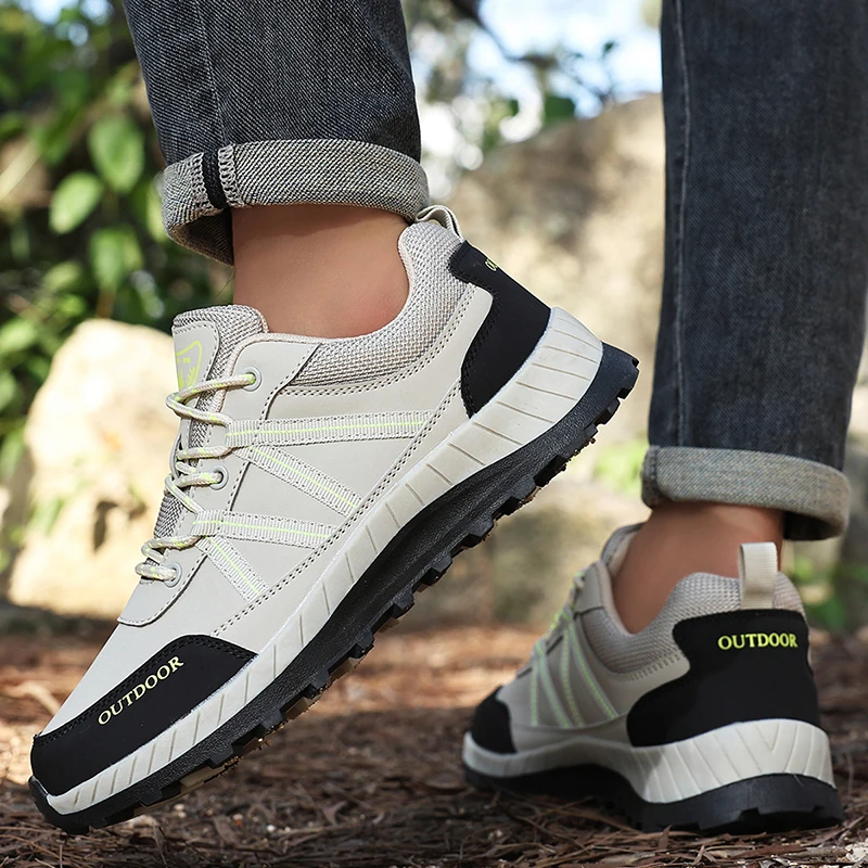Outdoor Hiking Shoes Men Thick Bottom Lightweight Anti-slip Fashion Men Breathable Wear-resistant Casual Sports Shoes Mens