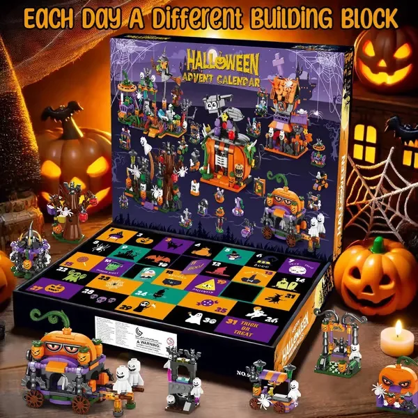 

Halloween blind box building block assembly