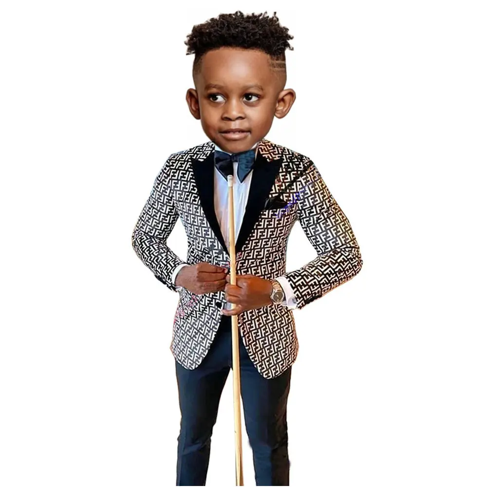 

Boys Suit Jacket Pants 2 Piece Set Peaked Lapel Wedding Tuxedo Formal Party Dress Kids Blazer Fashion Child Costume