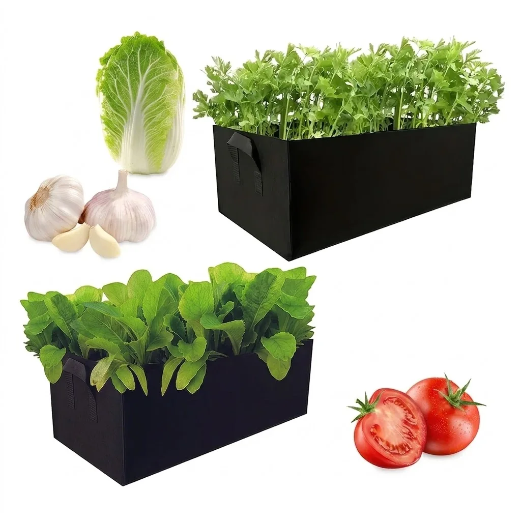 Square Felt Growing Bucket Plant Growth Bag Non-Woven Felt Growing Bag Multi-Functional Vegetable Plant Container Box