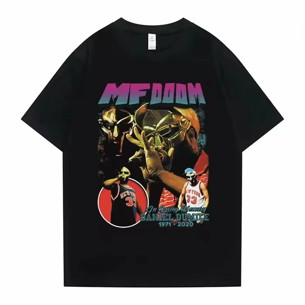 Camisetas Mujer ملابس رجالية أوم طباعة تي شيرت جديد في أفضل المغني Mf Doom Madlib Madvillain مزدوجة الوجهين الجرافيك التي شيرت