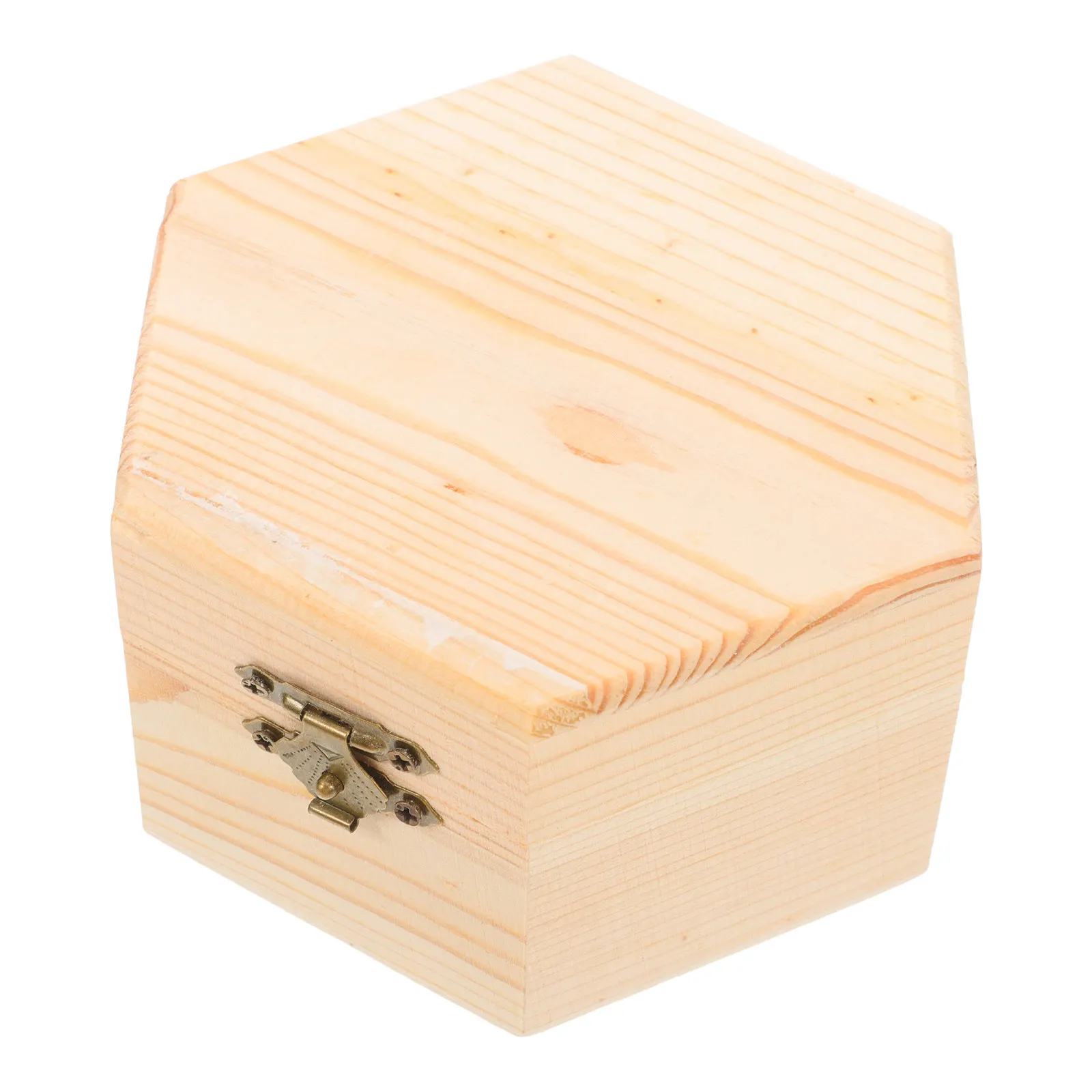 

Неокрашенная деревянная шкатулка для украшений, шестиугольная, маленькая, для хранения сувениров, поделок, драгоценностей, органайзер для мелочей