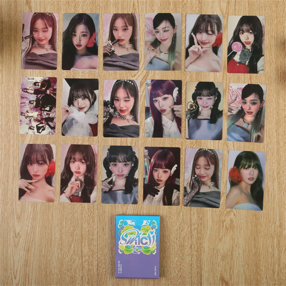 KPOP SWITCH Album Postcard Yujin Gaeul Wonyoung LIZ Rei Leeseo Personal Photocard tarjetas Lomo de doble cara regalo de colección para fanáticos
