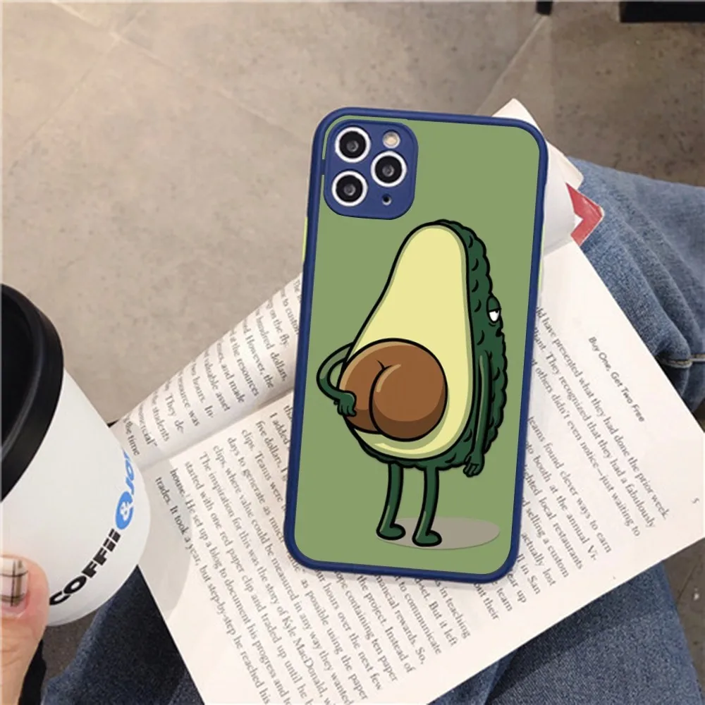 Cartoon Avocado Cute Phone Case for iPhone 14 11 12 13 Mini Pro Max 8 7 Plus X XR XS MAX Translucent Matte Cover